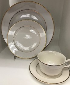 Ecru Ivory with Gold Band