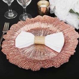 Reef Glass Rose Gold Charger Plate