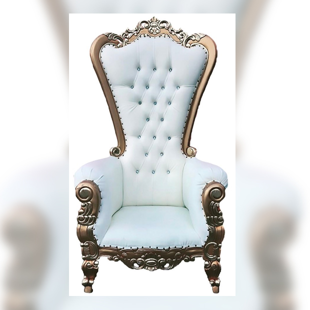 Victorian Style Throne White and Gold