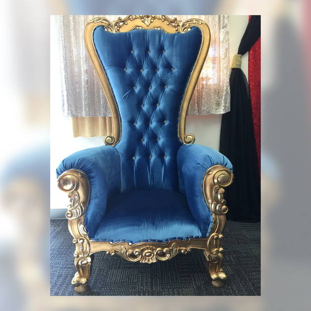 Victorian Style, Royal & Gold Throne Chair