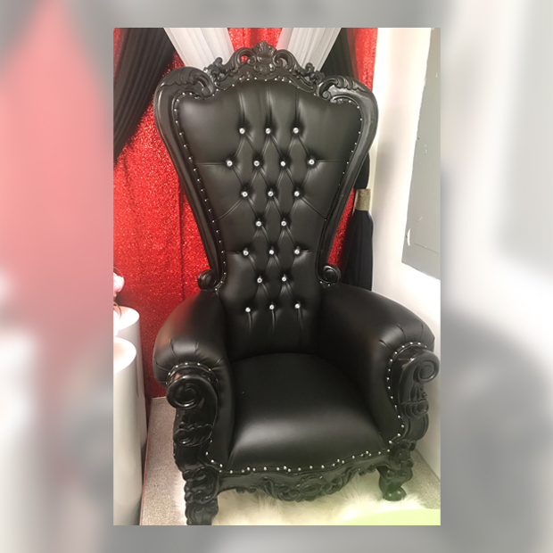 Victorian Style, All Black Throne Chair