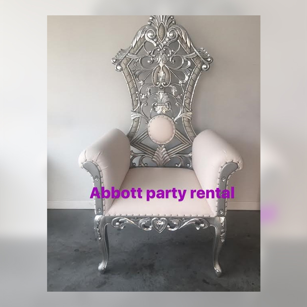 Silver and White Princess Chair