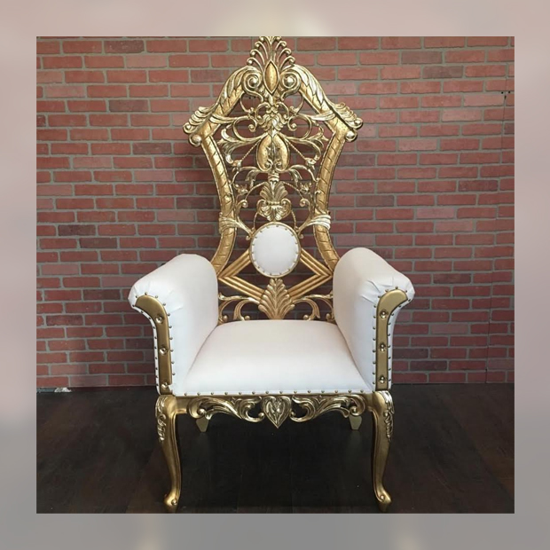Princess Chair,  Gold and White
