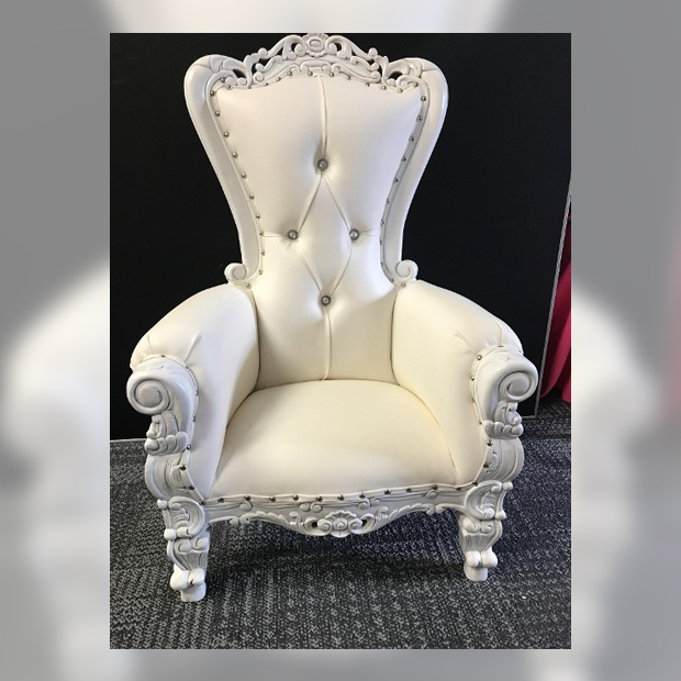KIDS All White Throne Chair