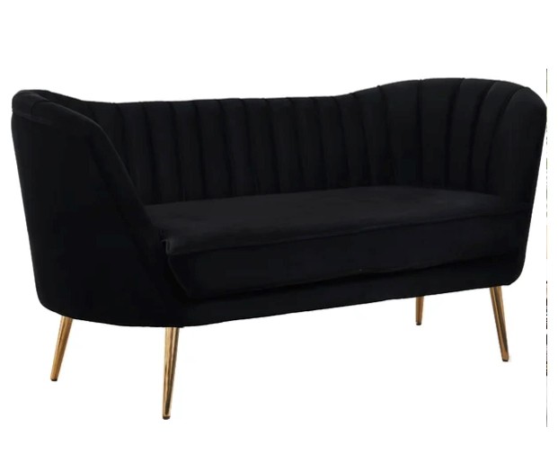 Black Velvet Loveseat