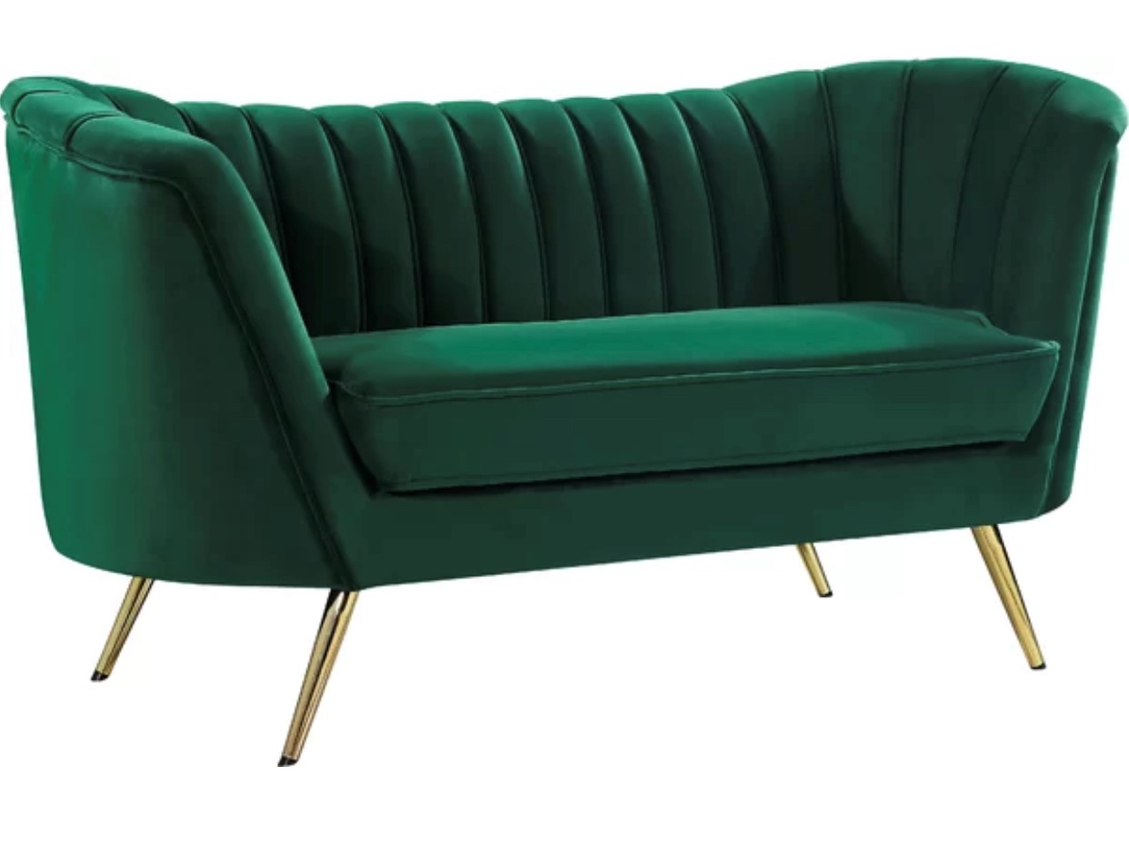 Green Velvet Loveseat