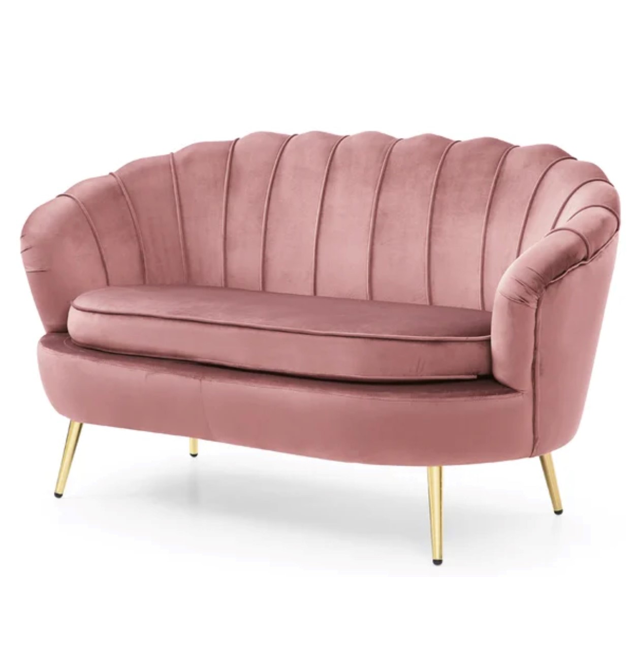 Pink Velvet Loveseat