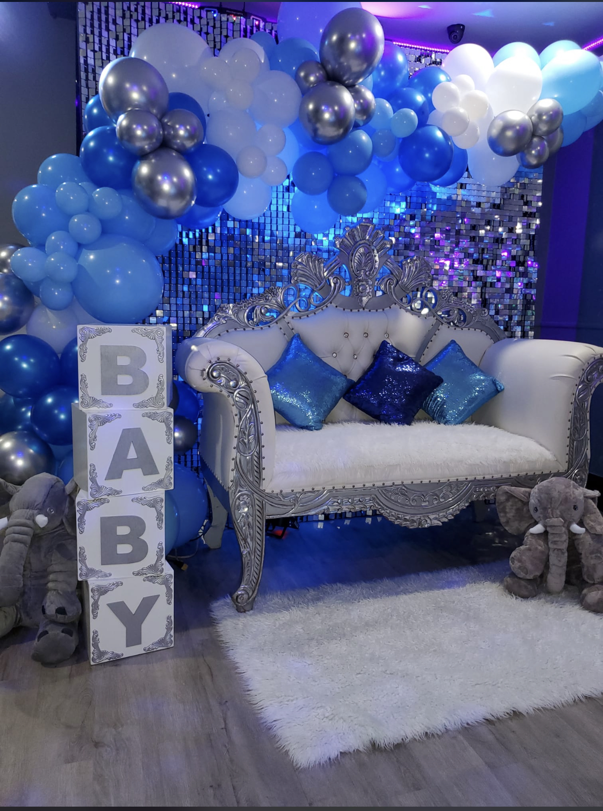 Princess Love Seat Silver and White Princess Love Seat Silver and White